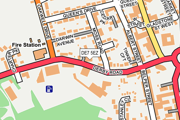 DE7 5EZ map - OS OpenMap – Local (Ordnance Survey)