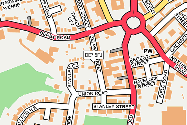 DE7 5FJ map - OS OpenMap – Local (Ordnance Survey)
