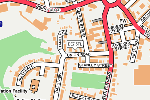 DE7 5FL map - OS OpenMap – Local (Ordnance Survey)