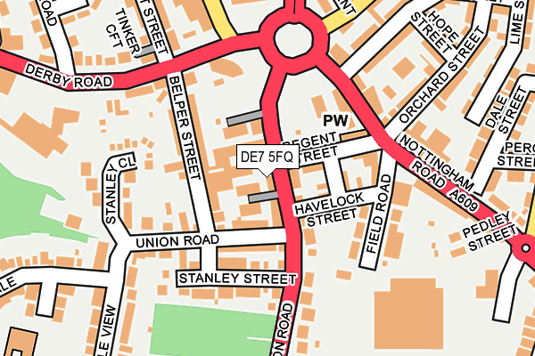 DE7 5FQ map - OS OpenMap – Local (Ordnance Survey)