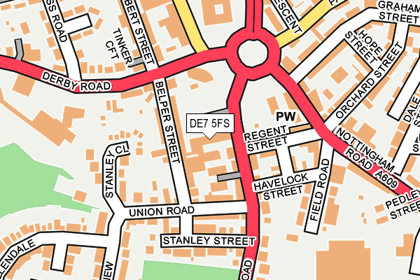 DE7 5FS map - OS OpenMap – Local (Ordnance Survey)