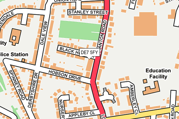 DE7 5FY map - OS OpenMap – Local (Ordnance Survey)