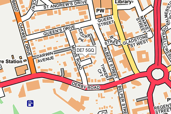 DE7 5GQ map - OS OpenMap – Local (Ordnance Survey)