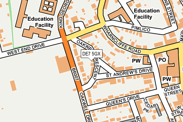 DE7 5GX map - OS OpenMap – Local (Ordnance Survey)