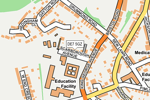 DE7 5GZ map - OS OpenMap – Local (Ordnance Survey)