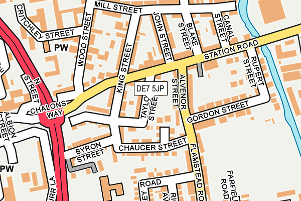 DE7 5JP map - OS OpenMap – Local (Ordnance Survey)