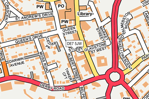 DE7 5JW map - OS OpenMap – Local (Ordnance Survey)