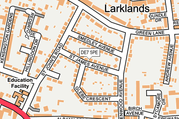 DE7 5PE map - OS OpenMap – Local (Ordnance Survey)