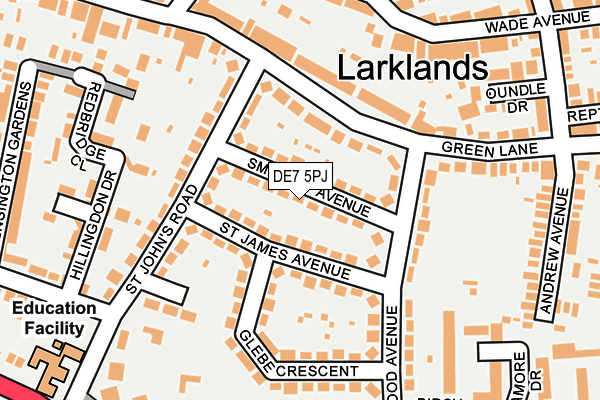 DE7 5PJ map - OS OpenMap – Local (Ordnance Survey)