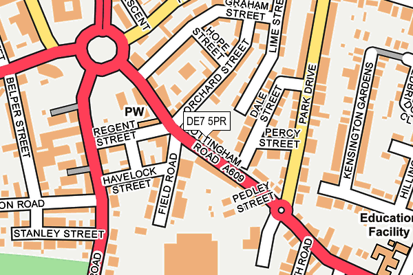 DE7 5PR map - OS OpenMap – Local (Ordnance Survey)