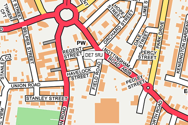 DE7 5RJ map - OS OpenMap – Local (Ordnance Survey)