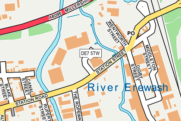 DE7 5TW map - OS OpenMap – Local (Ordnance Survey)