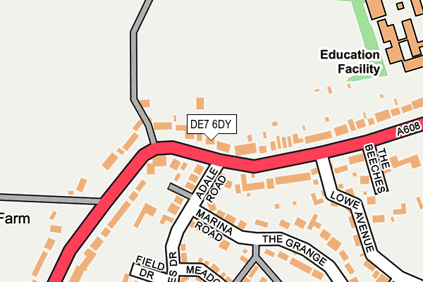 DE7 6DY map - OS OpenMap – Local (Ordnance Survey)