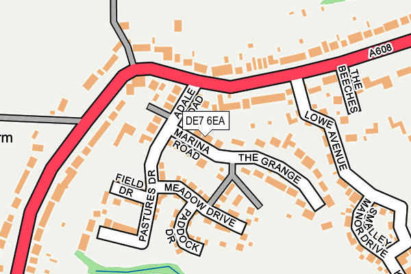 DE7 6EA map - OS OpenMap – Local (Ordnance Survey)