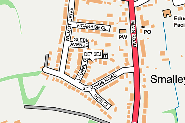 DE7 6EJ map - OS OpenMap – Local (Ordnance Survey)