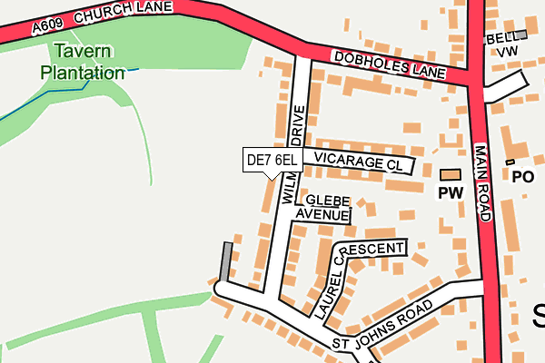 DE7 6EL map - OS OpenMap – Local (Ordnance Survey)