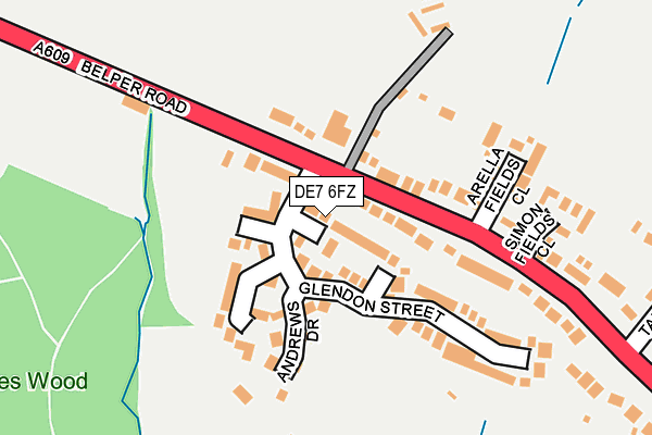 DE7 6FZ map - OS OpenMap – Local (Ordnance Survey)