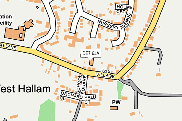 DE7 6JA map - OS OpenMap – Local (Ordnance Survey)