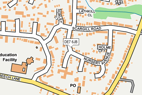 DE7 6JB map - OS OpenMap – Local (Ordnance Survey)