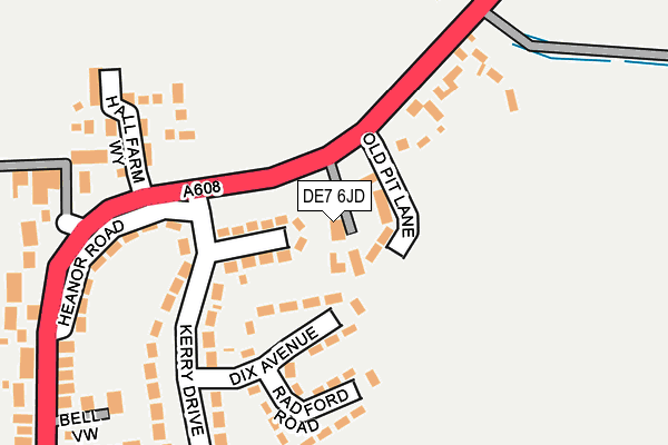 DE7 6JD map - OS OpenMap – Local (Ordnance Survey)