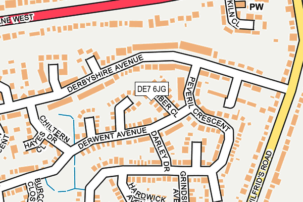 DE7 6JG map - OS OpenMap – Local (Ordnance Survey)