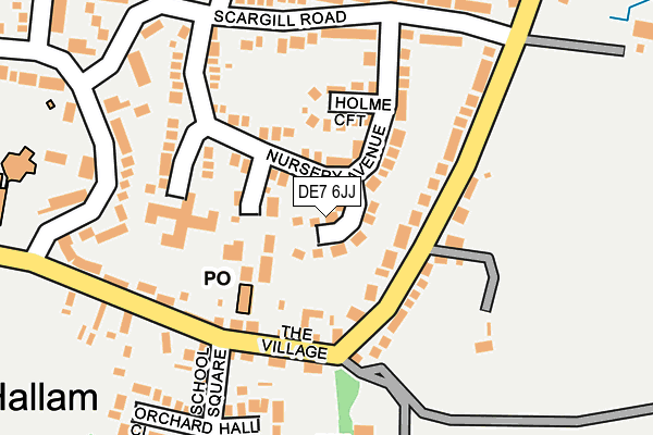 DE7 6JJ map - OS OpenMap – Local (Ordnance Survey)