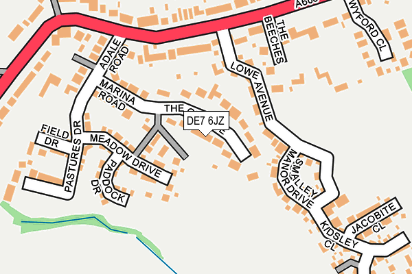 DE7 6JZ map - OS OpenMap – Local (Ordnance Survey)