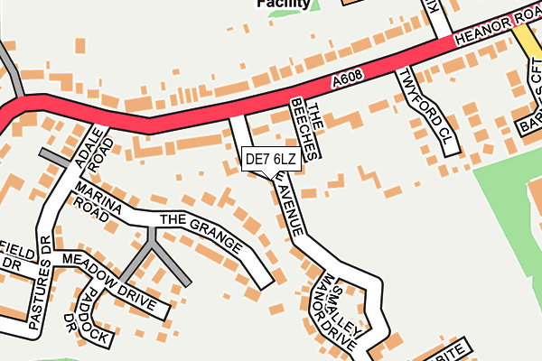 DE7 6LZ map - OS OpenMap – Local (Ordnance Survey)