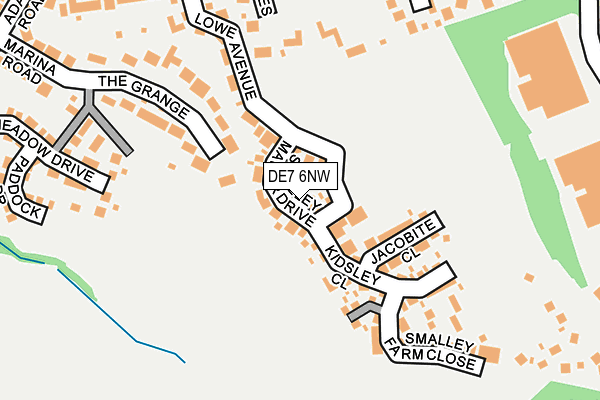 DE7 6NW map - OS OpenMap – Local (Ordnance Survey)