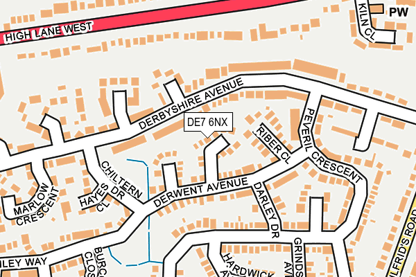 DE7 6NX map - OS OpenMap – Local (Ordnance Survey)