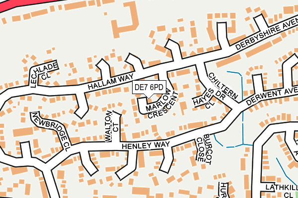 DE7 6PD map - OS OpenMap – Local (Ordnance Survey)