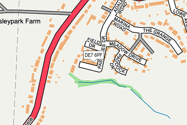 DE7 6PF map - OS OpenMap – Local (Ordnance Survey)