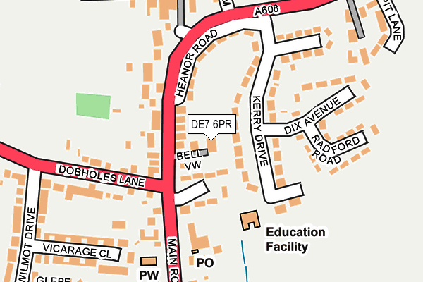 DE7 6PR map - OS OpenMap – Local (Ordnance Survey)
