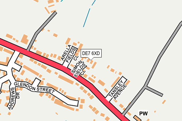 DE7 6XD map - OS OpenMap – Local (Ordnance Survey)