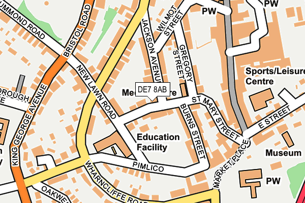DE7 8AB map - OS OpenMap – Local (Ordnance Survey)