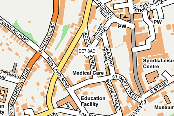 DE7 8AD map - OS OpenMap – Local (Ordnance Survey)
