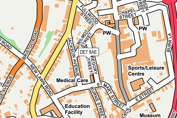 DE7 8AE map - OS OpenMap – Local (Ordnance Survey)