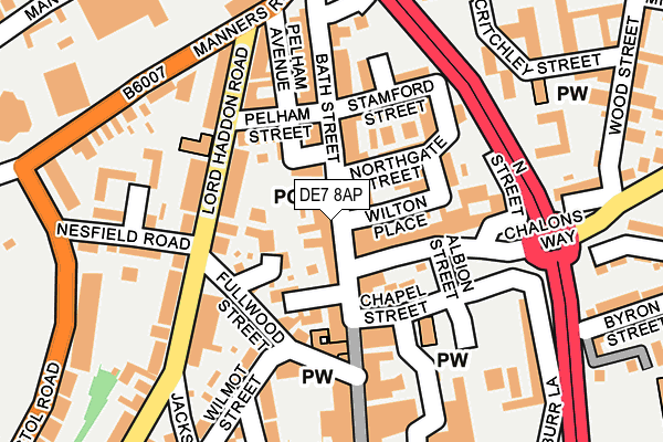 DE7 8AP map - OS OpenMap – Local (Ordnance Survey)