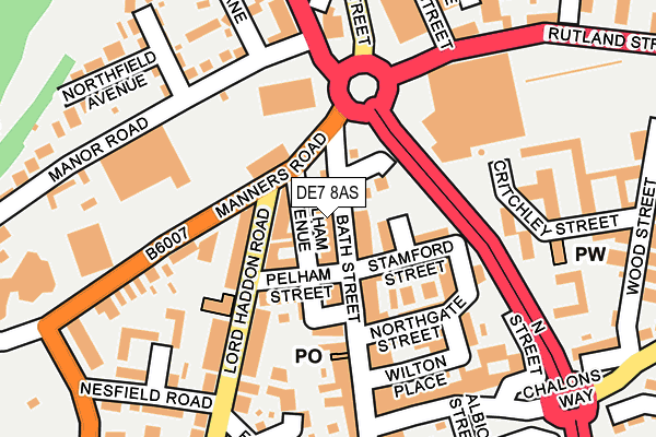 DE7 8AS map - OS OpenMap – Local (Ordnance Survey)