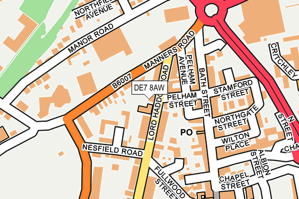 DE7 8AW map - OS OpenMap – Local (Ordnance Survey)