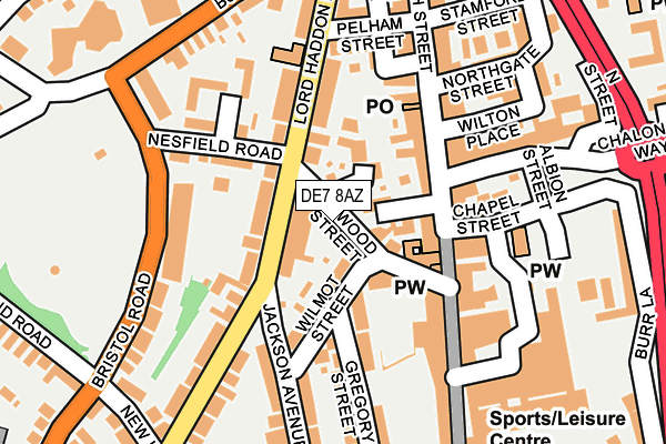 DE7 8AZ map - OS OpenMap – Local (Ordnance Survey)