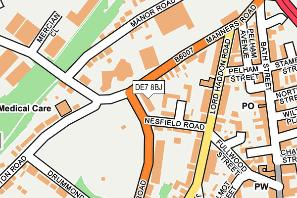 DE7 8BJ map - OS OpenMap – Local (Ordnance Survey)