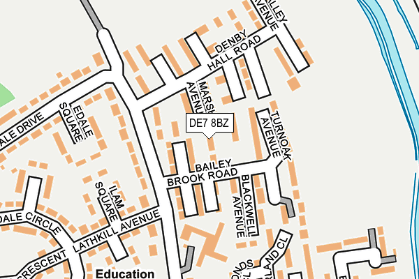 DE7 8BZ map - OS OpenMap – Local (Ordnance Survey)