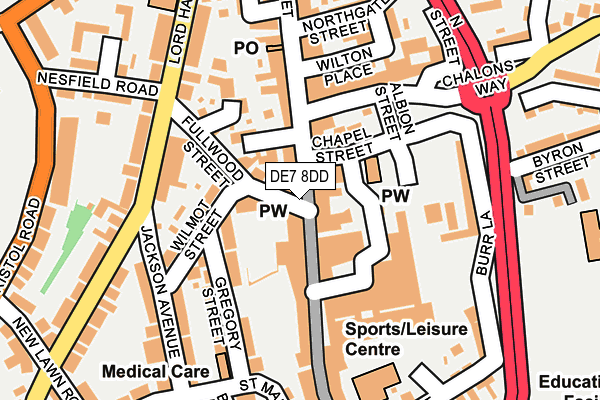 DE7 8DD map - OS OpenMap – Local (Ordnance Survey)