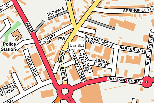DE7 8DJ map - OS OpenMap – Local (Ordnance Survey)