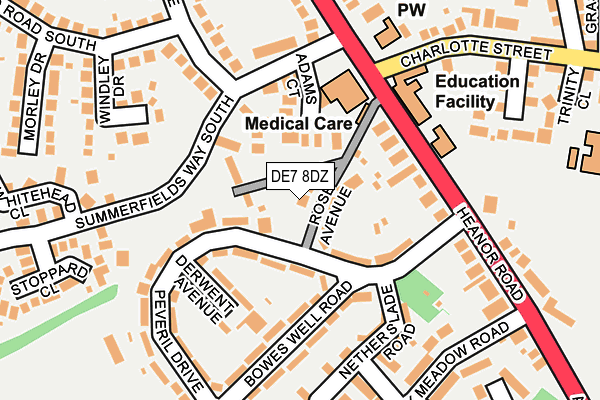 DE7 8DZ map - OS OpenMap – Local (Ordnance Survey)