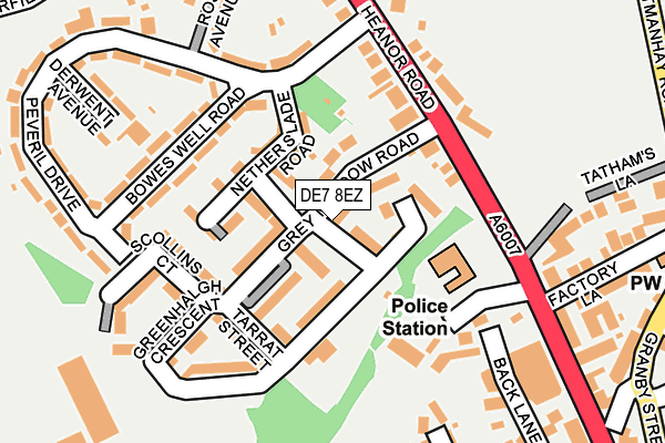 DE7 8EZ map - OS OpenMap – Local (Ordnance Survey)