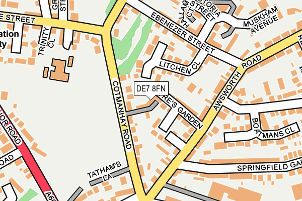 DE7 8FN map - OS OpenMap – Local (Ordnance Survey)
