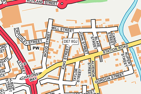 DE7 8GJ map - OS OpenMap – Local (Ordnance Survey)