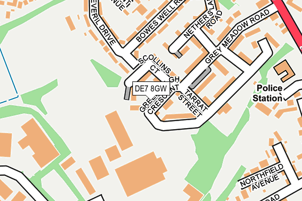 DE7 8GW map - OS OpenMap – Local (Ordnance Survey)